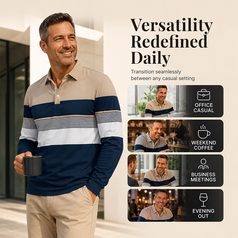 🖤Black Friday Sale:50% OFF🖤 👔 Men's Classic Color-Block Striped Top