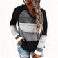 💖Black Friday Mega Deal – 50% off!💖🌈 Women's Color Block Hollow-Out Knit Hoodie