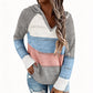 💖Black Friday Mega Deal – 50% off!💖🌈 Women's Color Block Hollow-Out Knit Hoodie