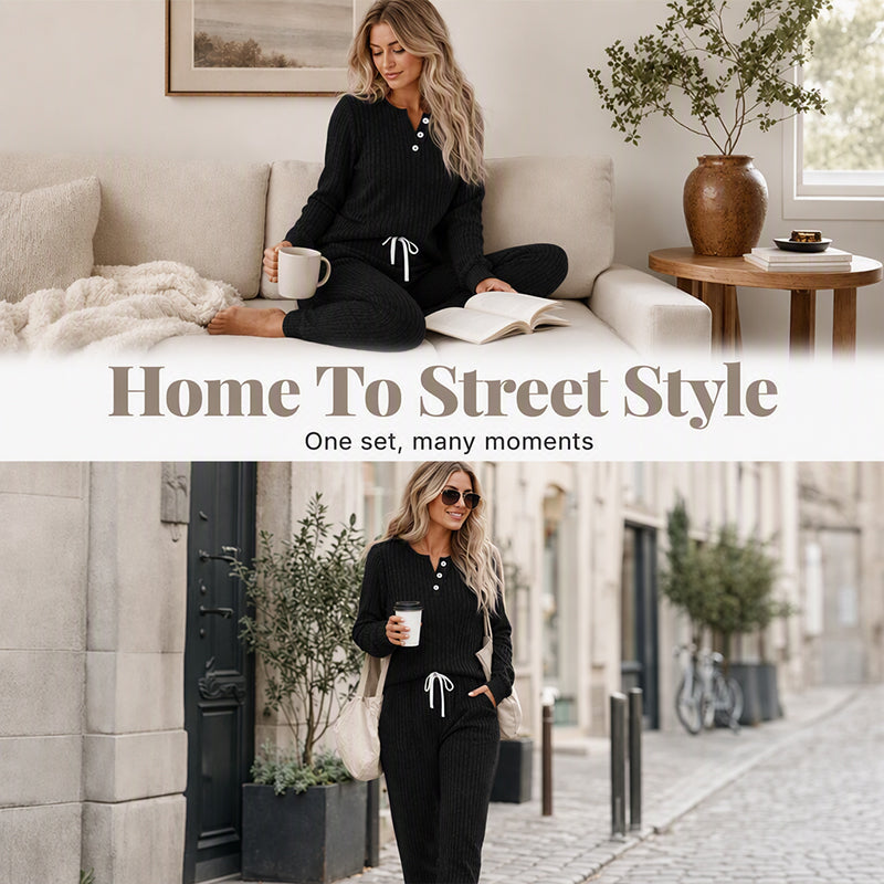 🖤Black Friday Sale:50% OFF🖤 Women's Top & Drawstring Pants 2-Piece Set