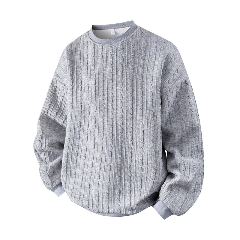 🖤Black Friday Sale:50% OFF🖤Men's Cable Knit Crewneck Sweatshirt