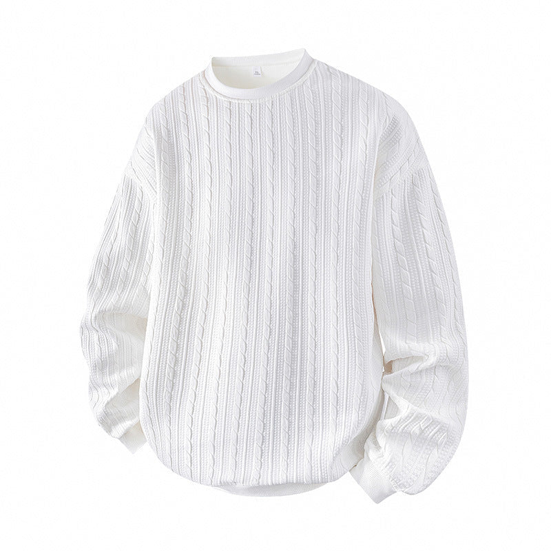 🖤Black Friday Sale:50% OFF🖤Men's Cable Knit Crewneck Sweatshirt