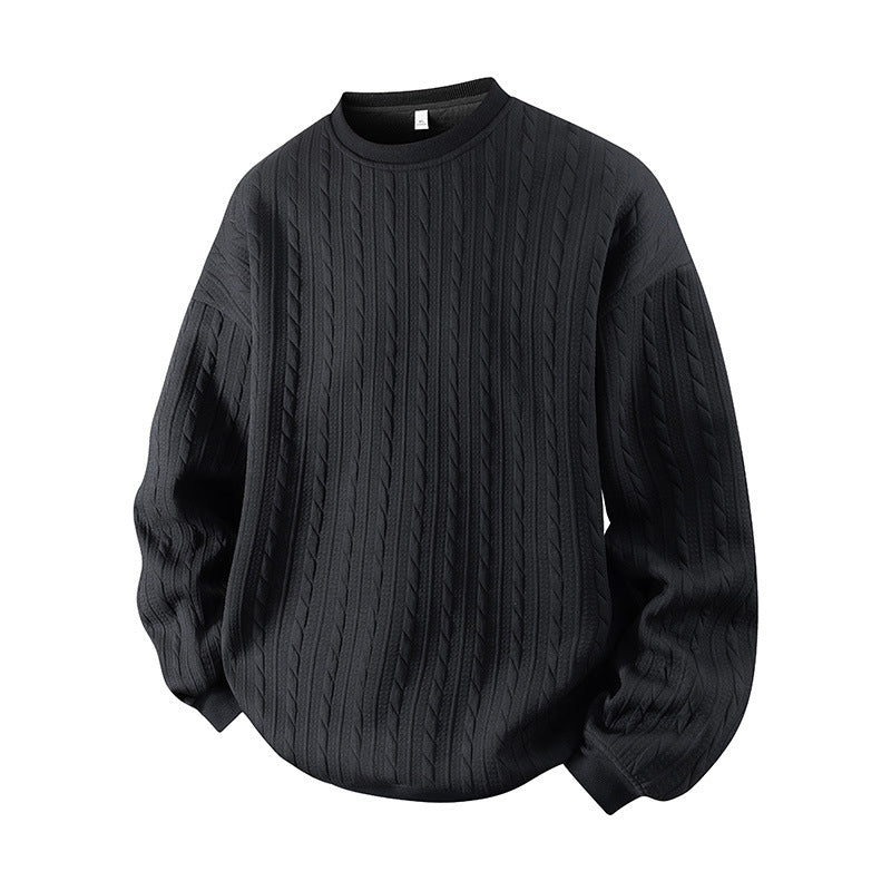 🖤Black Friday Sale:50% OFF🖤Men's Cable Knit Crewneck Sweatshirt
