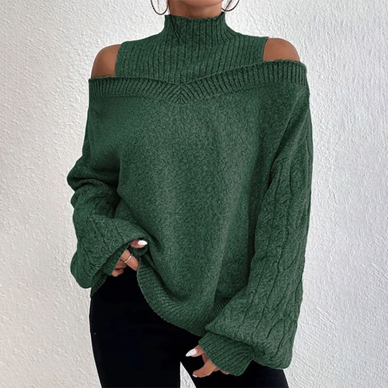 💖Black Friday Mega Deal – 50% off!💖 Women's Cold Shoulder Mock Neck Sweater
