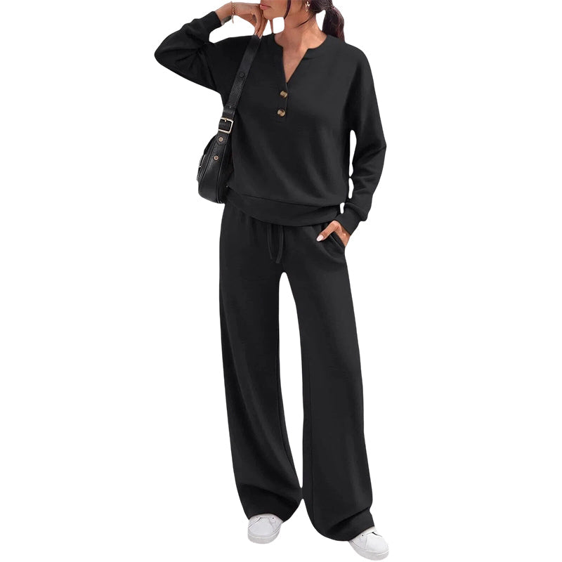 🖤Black Friday Sale:50% OFF🖤 ☁️Women's Effortless Top & Wide-leg Pants Set