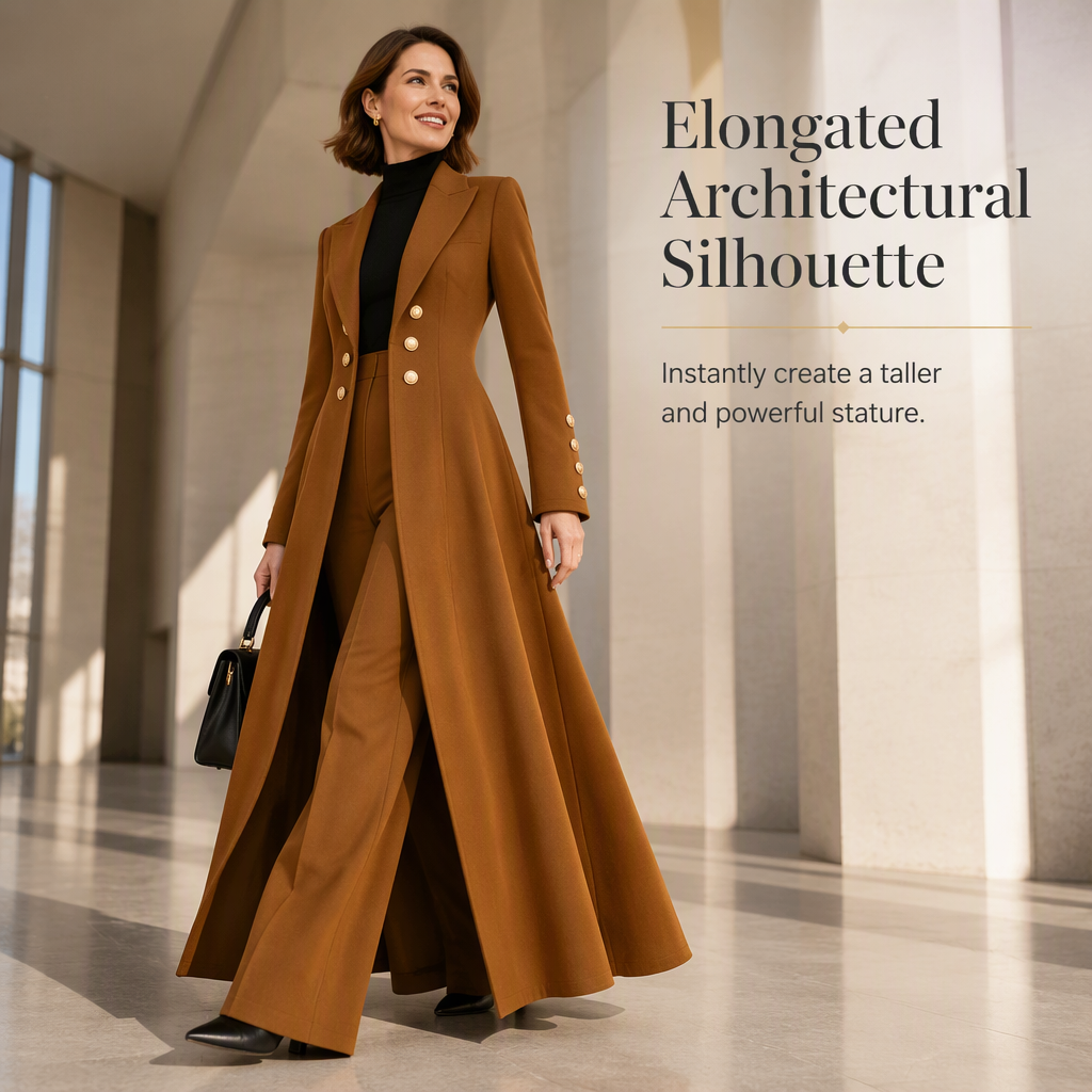⏰  💖Black Friday Mega Deal – 50% off!💖✨Women's Elegant Autumn 2 Piece Outfit Set with Retro Long Sleeve Coat and Simple Trousers