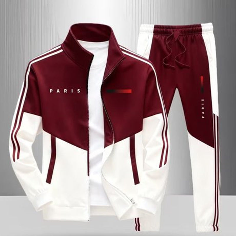 🖤Black Friday Sale:50% OFF🖤 🏃‍♀️Men's Colorblock Zip-Up Jacket & Drawstring Pants Set