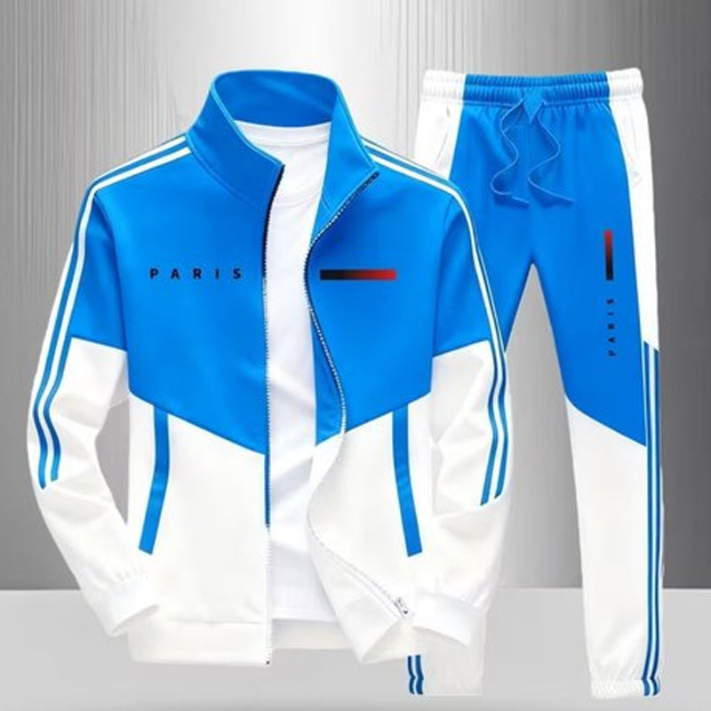 🖤Black Friday Sale:50% OFF🖤 🏃‍♀️Men's Colorblock Zip-Up Jacket & Drawstring Pants Set