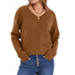 💖Black Friday Mega Deal – 50% off!💖Women's V Neck Long Sleeve Pullover Top