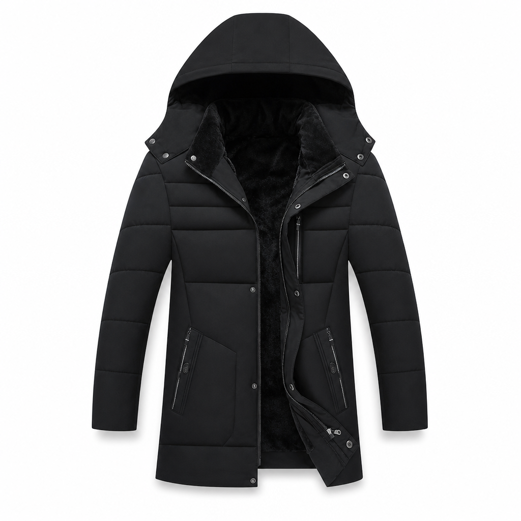 🖤Black Friday Sale:50% OFF🖤 ❄️ Men's Mid-Length Winter Padded Thickened Business Casual Cotton Coat for Middle-Aged Men