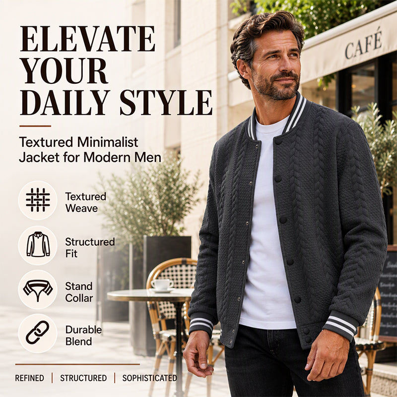 🖤Black Friday Sale:50% OFF🖤 Men's Casual Jacquard Baseball Jacket