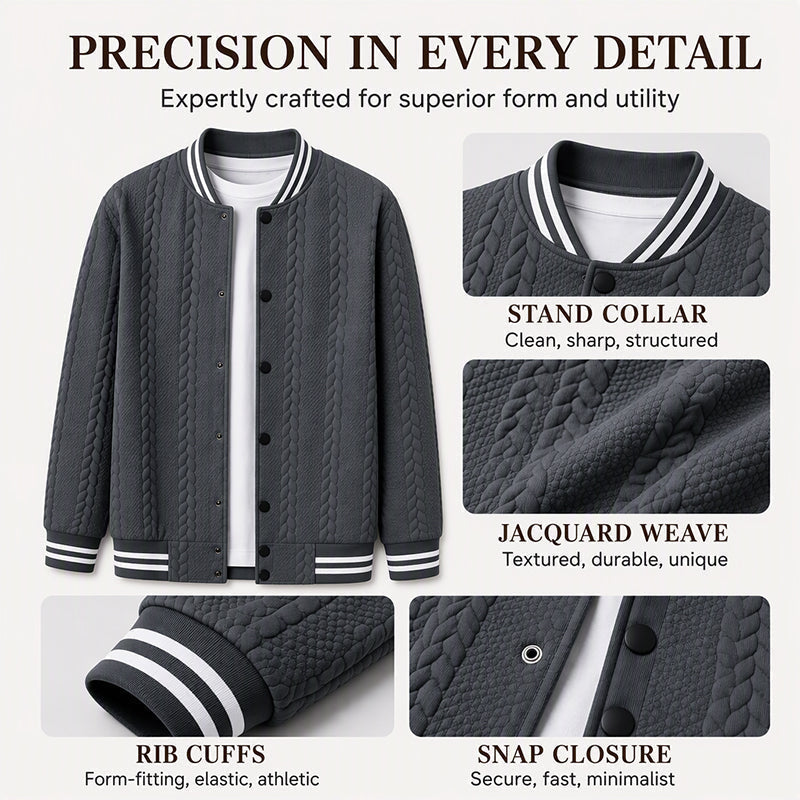 🖤Black Friday Sale:50% OFF🖤 Men's Casual Jacquard Baseball Jacket