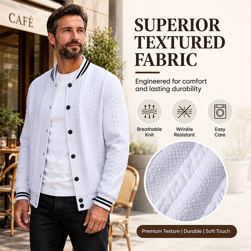 🖤Black Friday Sale:50% OFF🖤 Men's Casual Jacquard Baseball Jacket