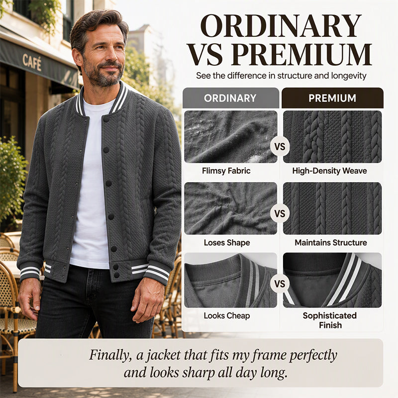 🖤Black Friday Sale:50% OFF🖤 Men's Casual Jacquard Baseball Jacket