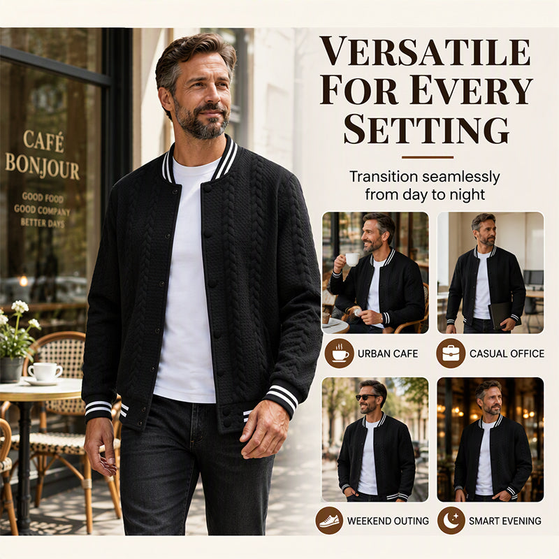 🖤Black Friday Sale:50% OFF🖤 Men's Casual Jacquard Baseball Jacket