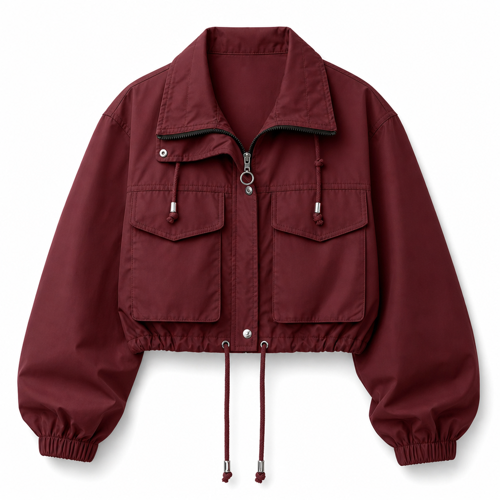 🖤Black Friday Sale:50% OFF🖤Women's Solid Color Short Zip Up Windbreaker Fall Coat
