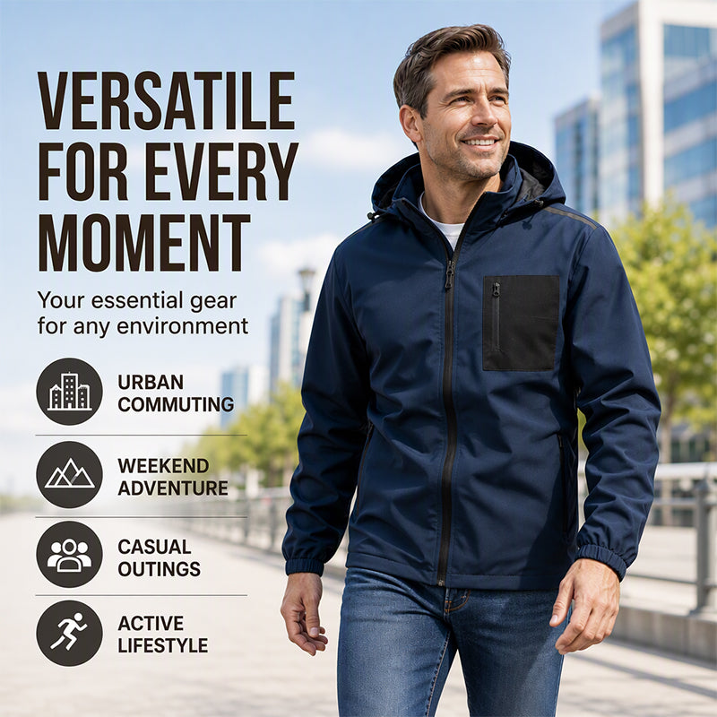 🖤Black Friday Sale:50% OFF🖤⛰️Men's Outdoor Windbreaker Jacket with Detachable Hood