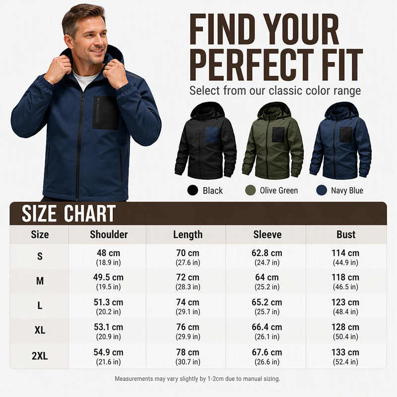 🖤Black Friday Sale:50% OFF🖤⛰️Men's Outdoor Windbreaker Jacket with Detachable Hood