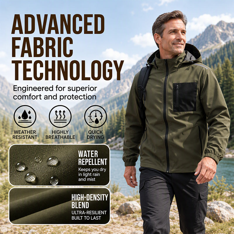 🖤Black Friday Sale:50% OFF🖤⛰️Men's Outdoor Windbreaker Jacket with Detachable Hood