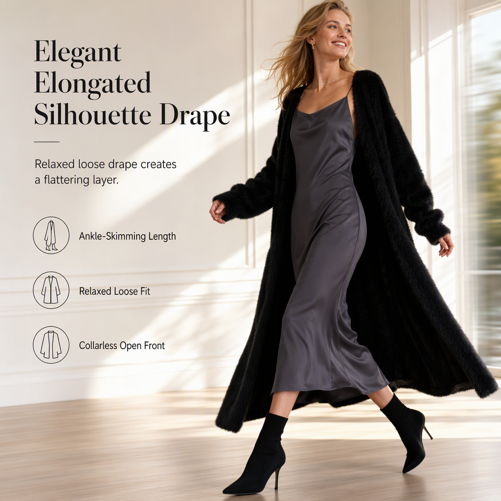 💖Black Friday Mega Deal – 50% off!💖 🧸Women's Faux Mink Fleece Long Cardigan Sweater Fluffy Oversized Knit Coat for Autumn and Winter