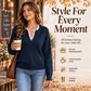 💖Black Friday Mega Deal – 50% off!💖🍁Women's Mock Neck Lace Trim Knit Sweater