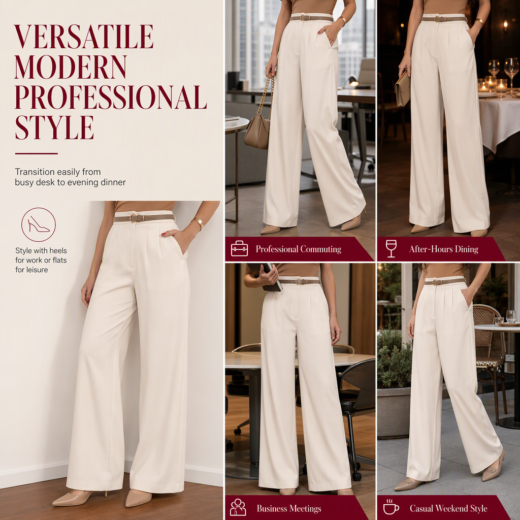 🖤Black Friday Sale:50% OFF🖤☕ Women's Casual Wide Leg Suit Pants Autumn Winter Long Trousers