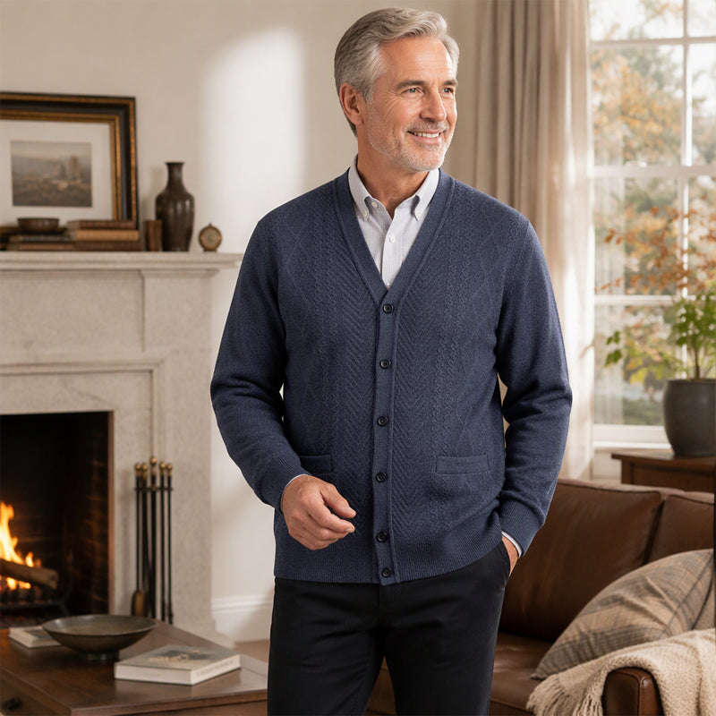 💖Black Friday Mega Deal – 50% off!💖 🍁Men's Classic Thermal Cardigan Sweater🎁