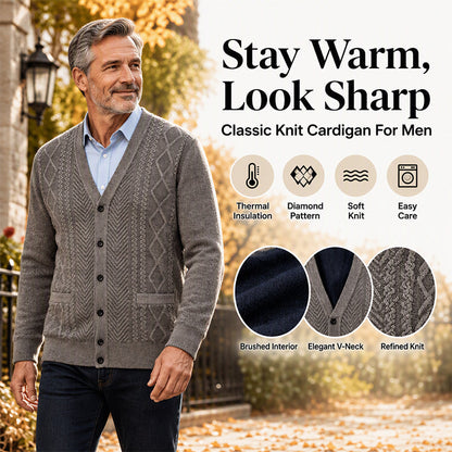 💖Black Friday Mega Deal – 50% off!💖 🍁Men's Classic Thermal Cardigan Sweater🎁