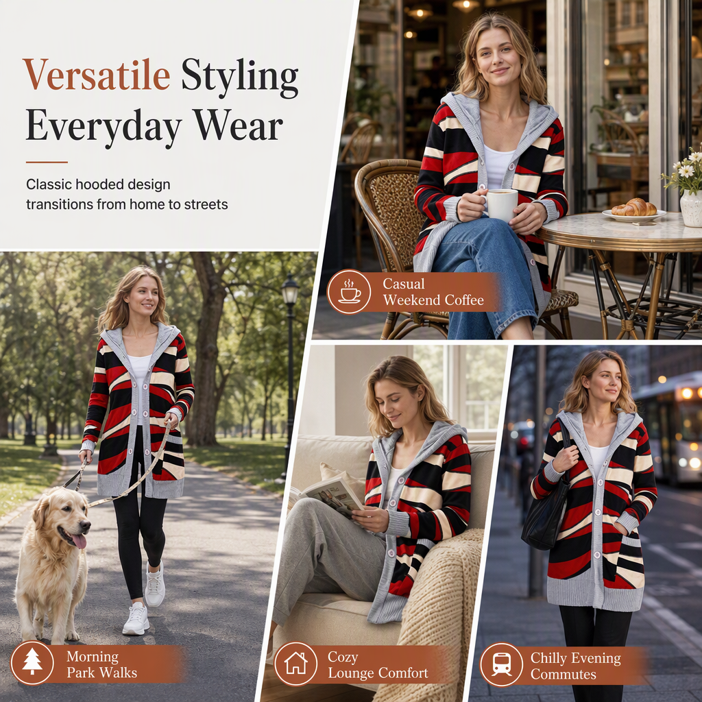 💖Black Friday Mega Deal – 50% off!💖 🌼Women's Mid-Length Hooded Knit with Cotton Lining