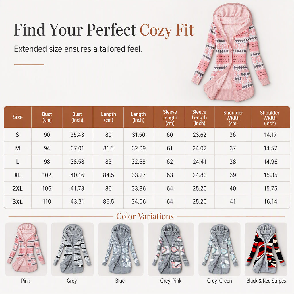 💖Black Friday Mega Deal – 50% off!💖 🌼Women's Mid-Length Hooded Knit with Cotton Lining