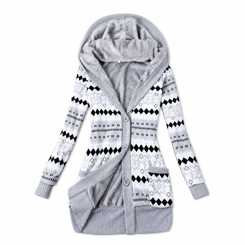 💖Black Friday Mega Deal – 50% off!💖 🌼Women's Mid-Length Hooded Knit with Cotton Lining