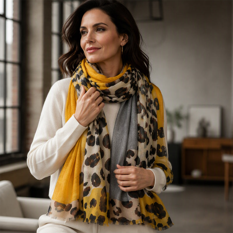 💖Black Friday Mega Deal – 50% off!💖Versatile Lightweight Leopard Print Shawl Scarf