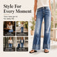 💖Black Friday Mega Deal – 50% off!💖👖Women's Vintage Wide-Leg Jeans with Raw Hem