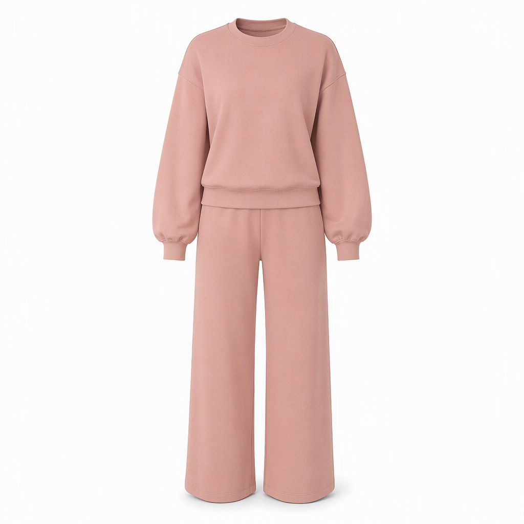 💖Black Friday Mega Deal – 50% off!💕 Cozy Chic Knit Lounge Set ✨ Women's Mock Neck Top & Wide-Leg Pants Set