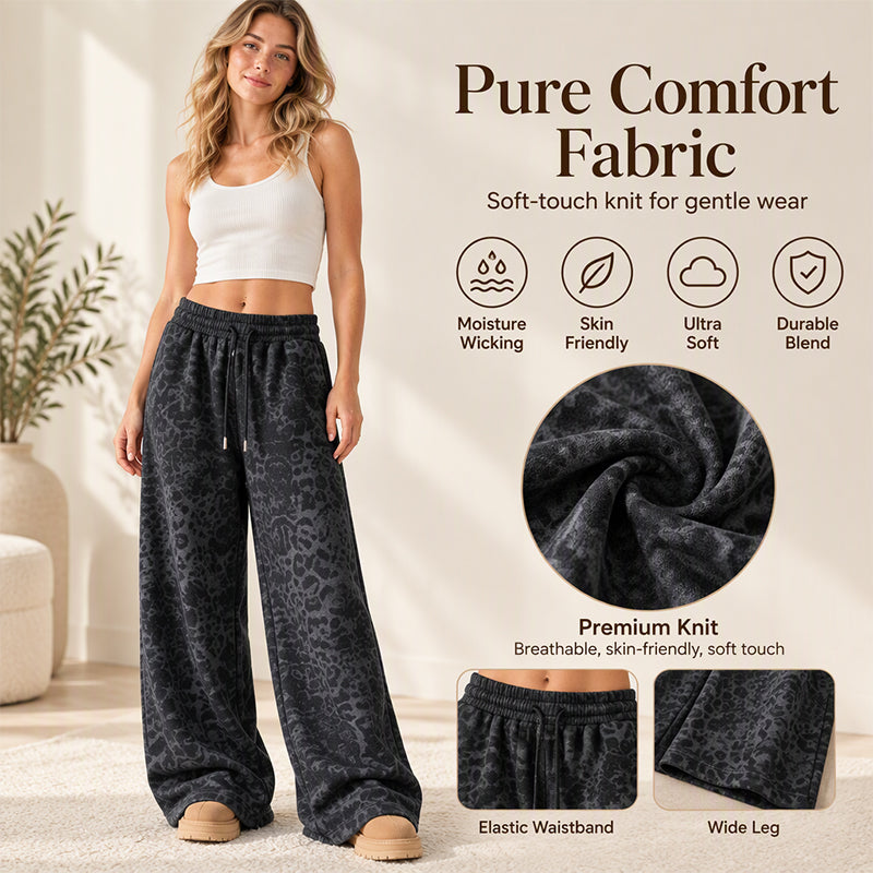 💖Black Friday Mega Deal – 50% off!💖 🐆Women's Casual Leopard Print Wide Leg Sweatpants