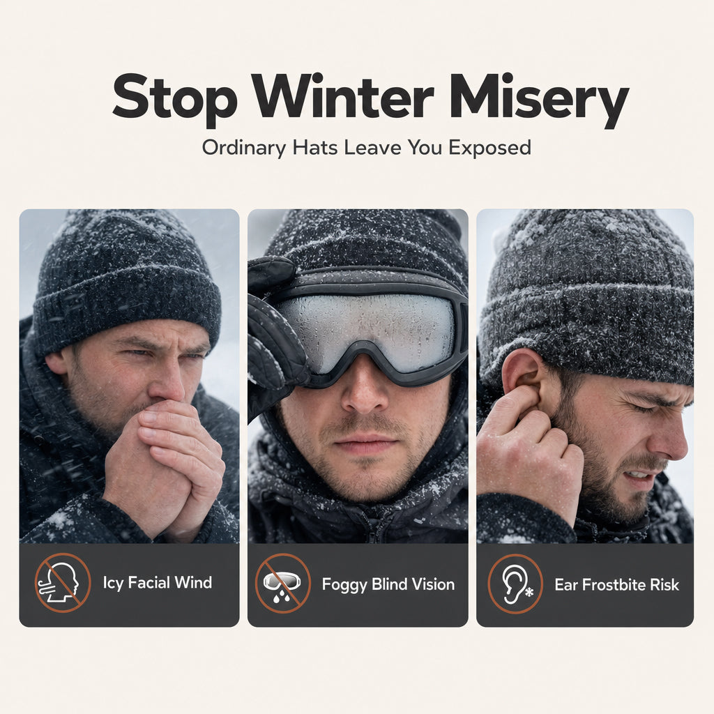 💖Black Friday Mega Deal – 50% off!💖 Windproof Winter Thermal Trapper Hat with Integrated Face Mask
