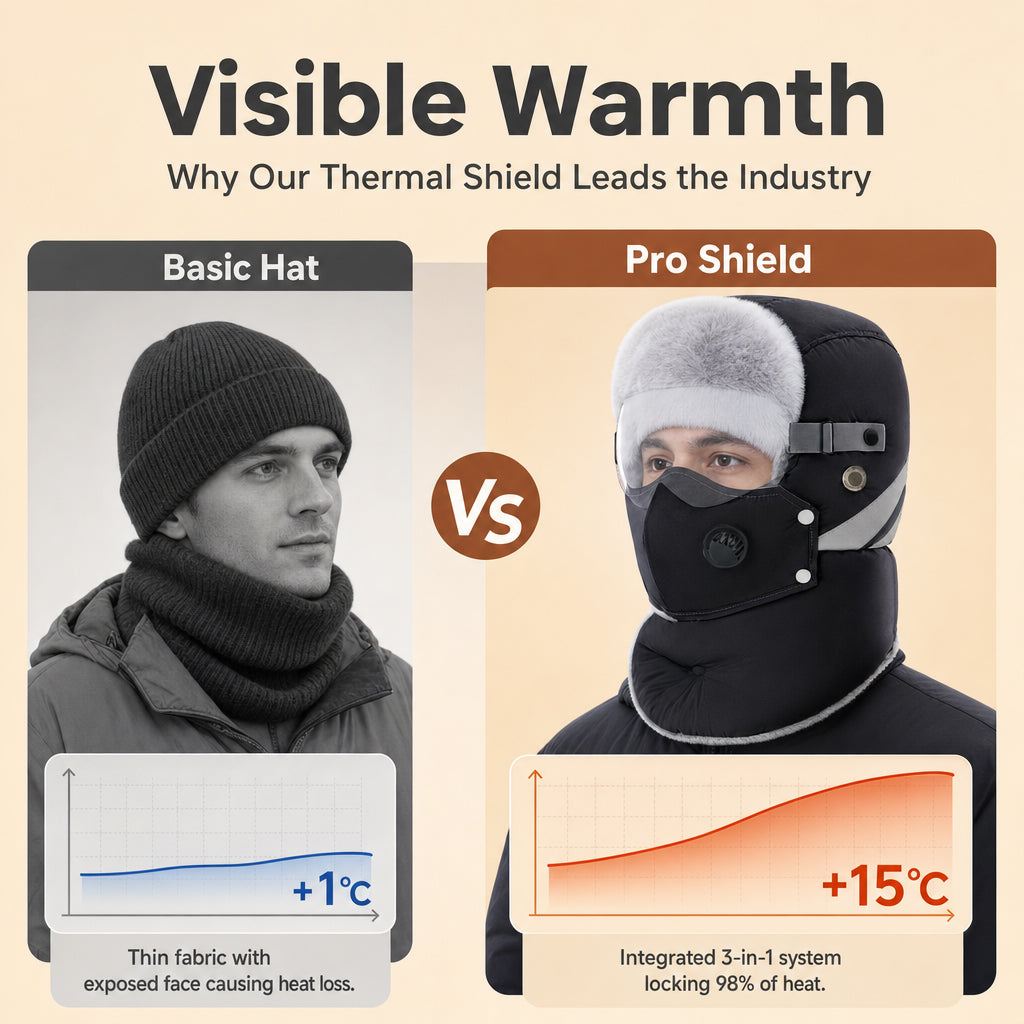 💖Black Friday Mega Deal – 50% off!💖 Windproof Winter Thermal Trapper Hat with Integrated Face Mask