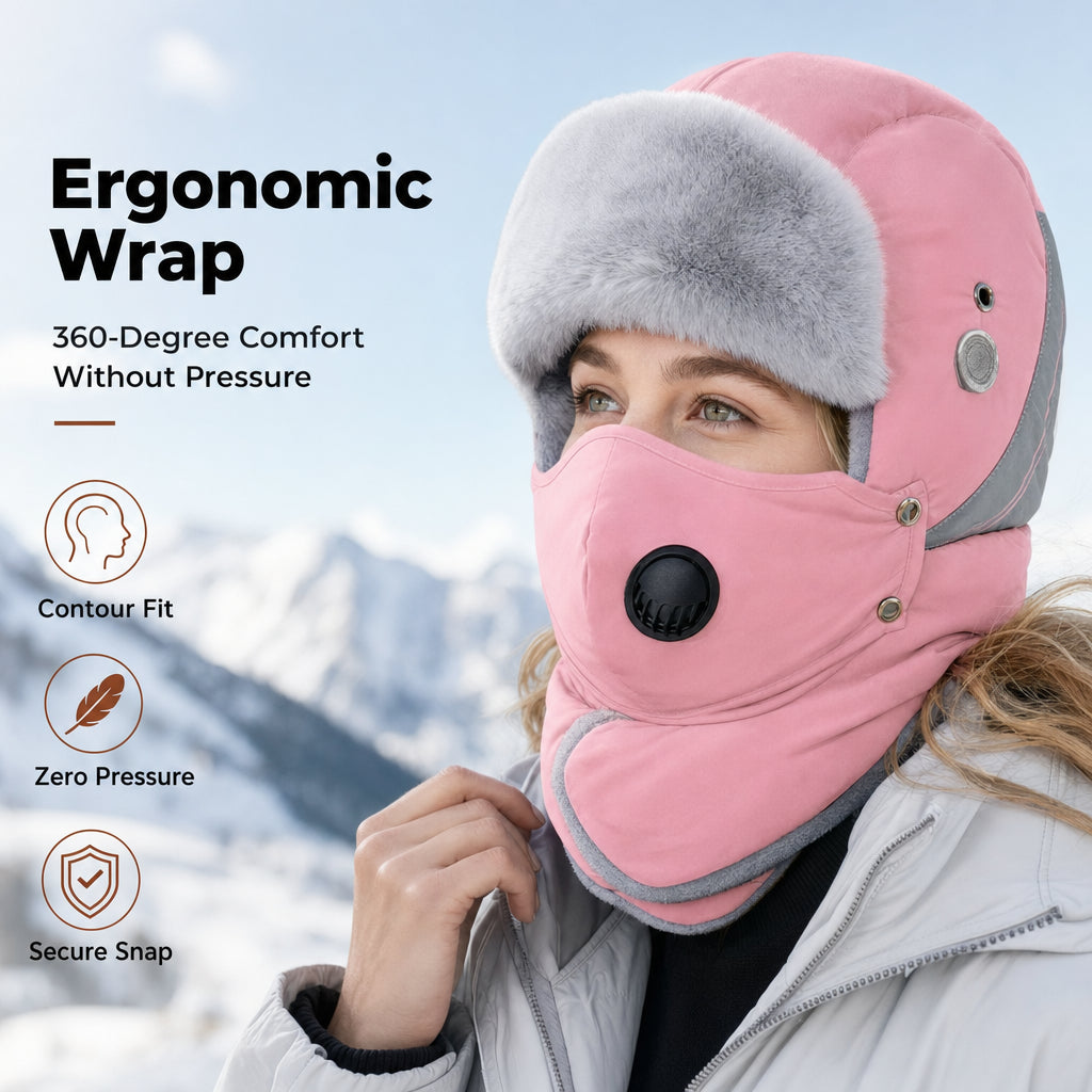 💖Black Friday Mega Deal – 50% off!💖 Windproof Winter Thermal Trapper Hat with Integrated Face Mask