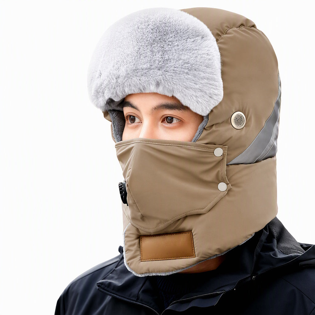 💖Black Friday Mega Deal – 50% off!💖 Windproof Winter Thermal Trapper Hat with Integrated Face Mask