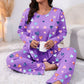💖Black Friday Mega Deal – 50% off!💖Women's Heart Print Long Sleeve Pajama Set🌸