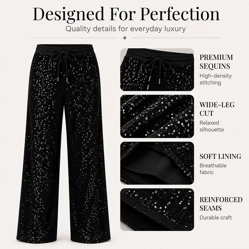 🖤Black Friday Sale:50% OFF🖤 💎Women's Sparkling Sequin Wide-Leg Pants