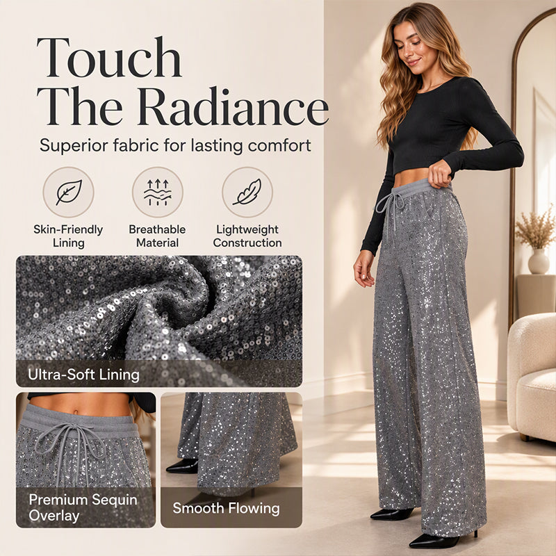 🖤Black Friday Sale:50% OFF🖤 💎Women's Sparkling Sequin Wide-Leg Pants