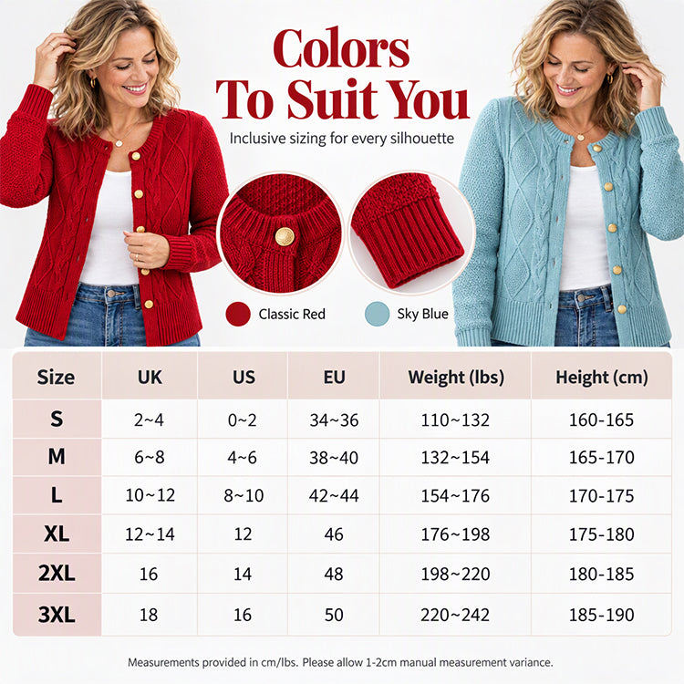 💖Black Friday Mega Deal – 50% off!💖Women's Elegant Textured Cable Knit Cardigan🌹