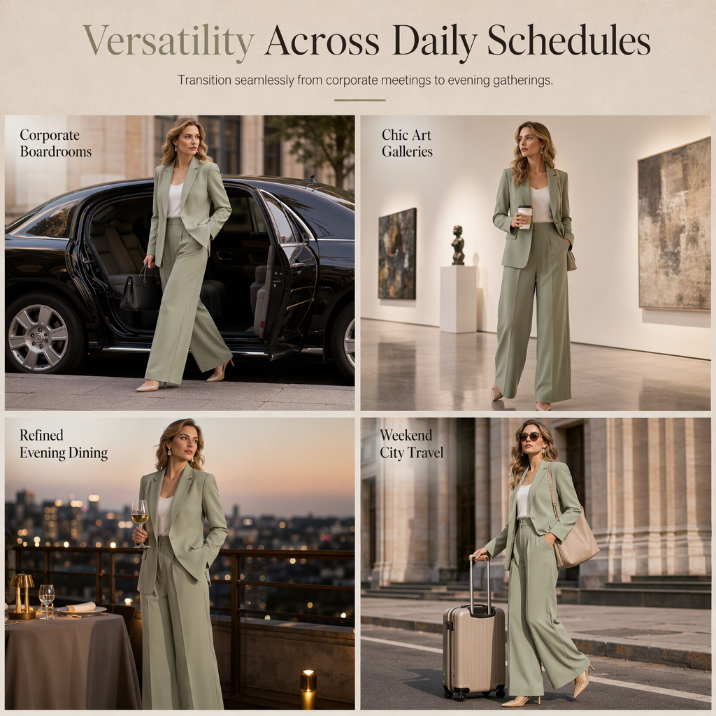 💖Black Friday Mega Deal – 50% off!💖✨Elegant Two-Piece Suit Set with Tailored Blazer and Relaxed Wide-Leg Trousers