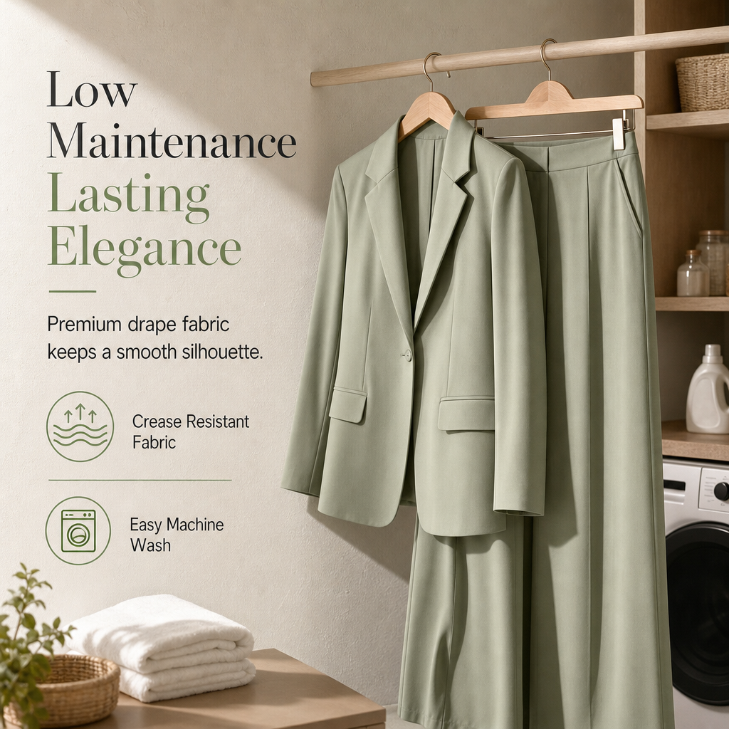 💖Black Friday Mega Deal – 50% off!💖✨Elegant Two-Piece Suit Set with Tailored Blazer and Relaxed Wide-Leg Trousers