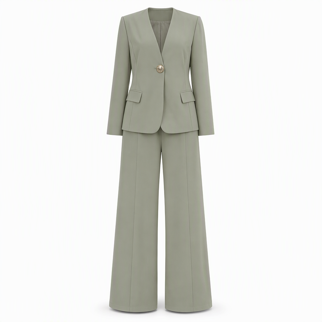💖Black Friday Mega Deal – 50% off!💖✨Elegant Two-Piece Suit Set with Tailored Blazer and Relaxed Wide-Leg Trousers