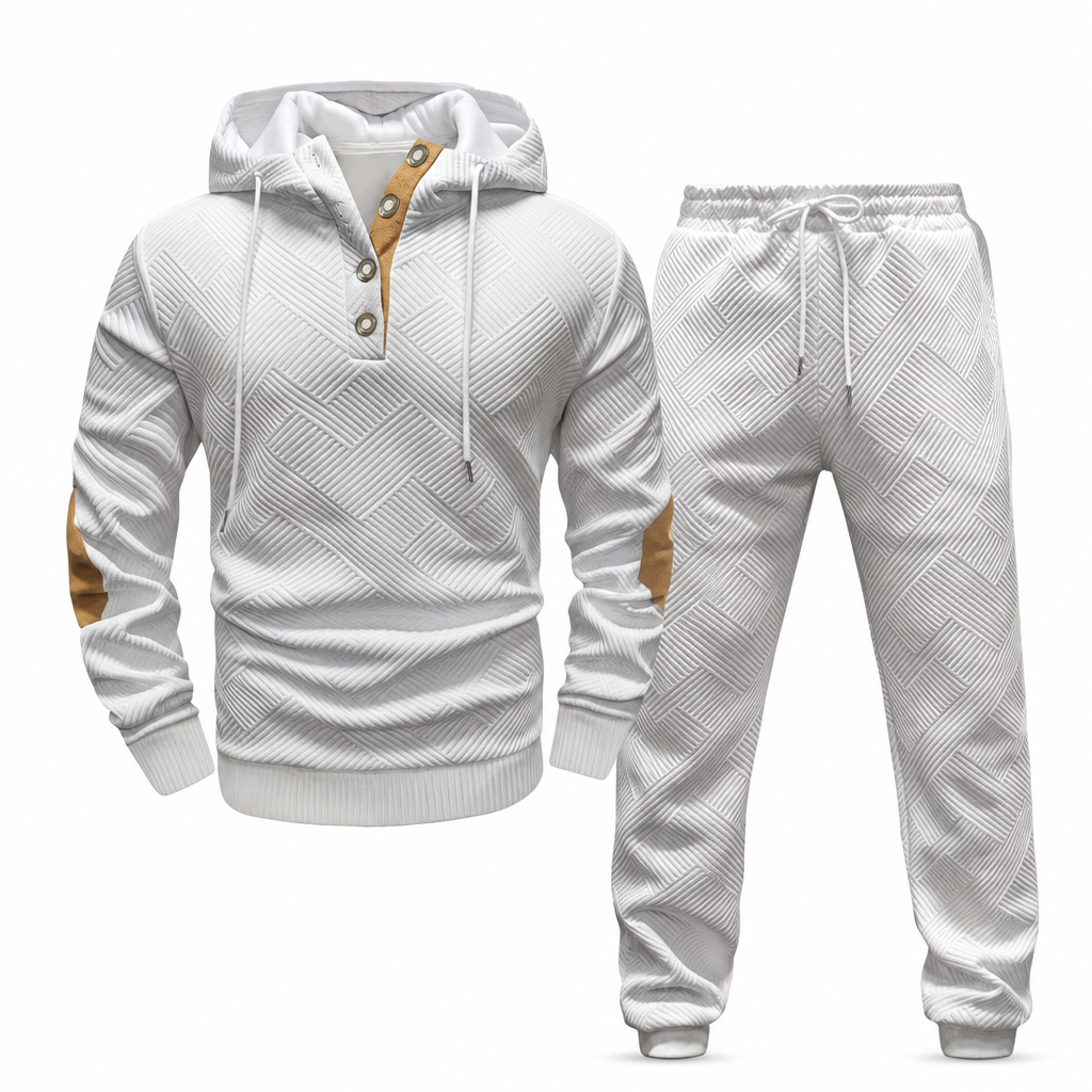 🖤Black Friday Sale:50% OFF🖤 🧥 Men's 2 Piece Hoodie Set – Premium Jacquard Knit, Breathable & Always Cool