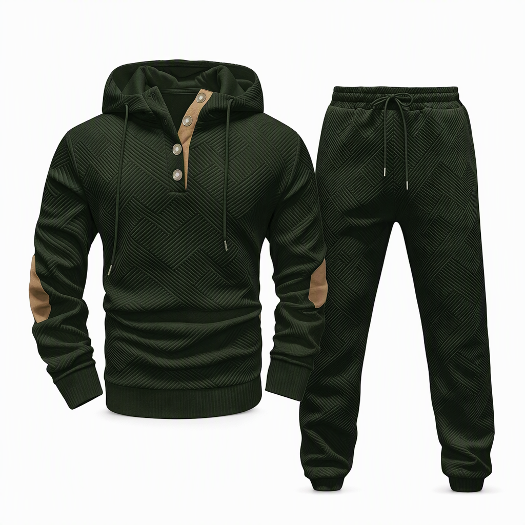 🖤Black Friday Sale:50% OFF🖤 🧥 Men's 2 Piece Hoodie Set – Premium Jacquard Knit, Breathable & Always Cool