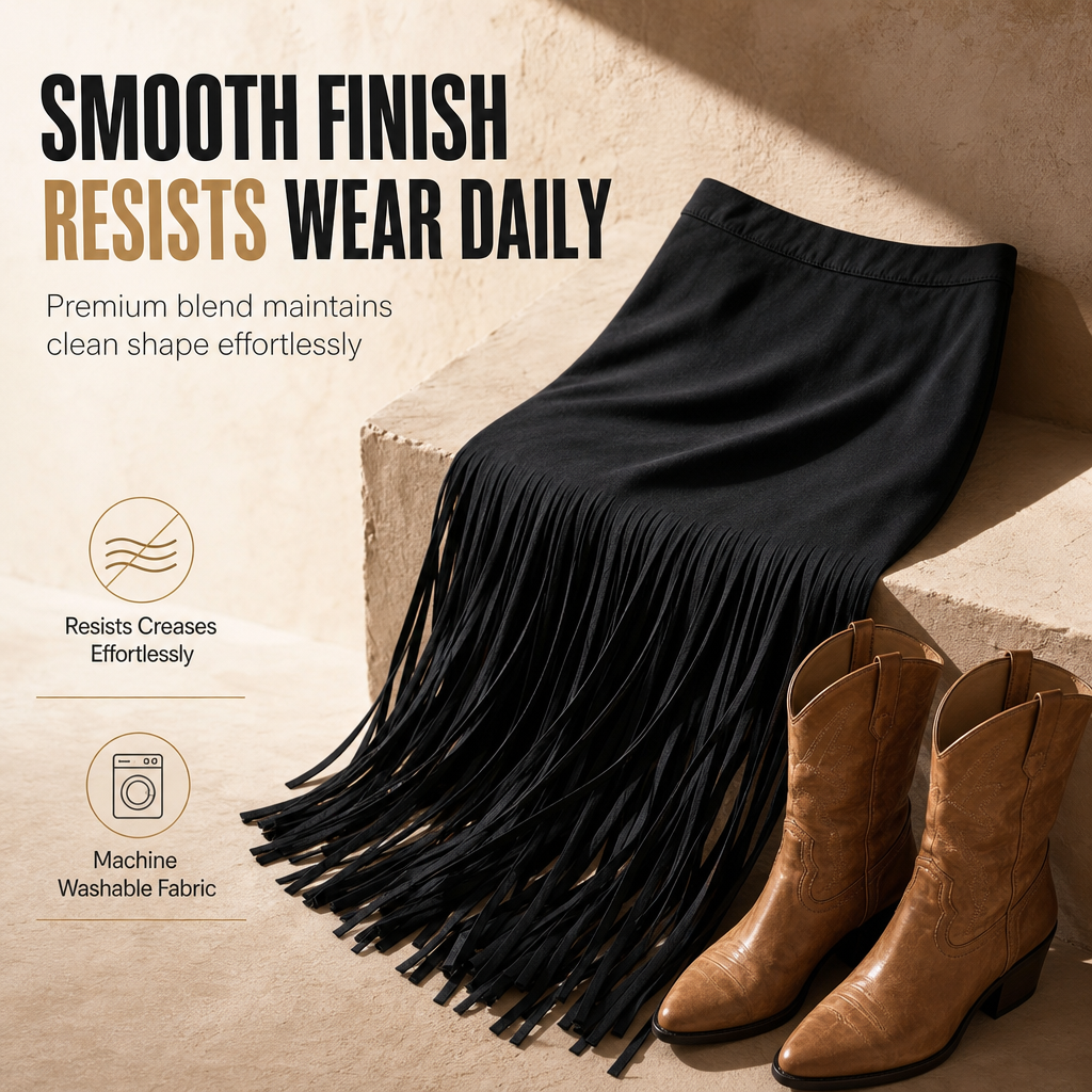 🖤Black Friday Sale:50% OFF🖤 🤠 Women's Elastic Fringe Tassel Skirt Fashionable Versatile Spring and Autumn Skirt