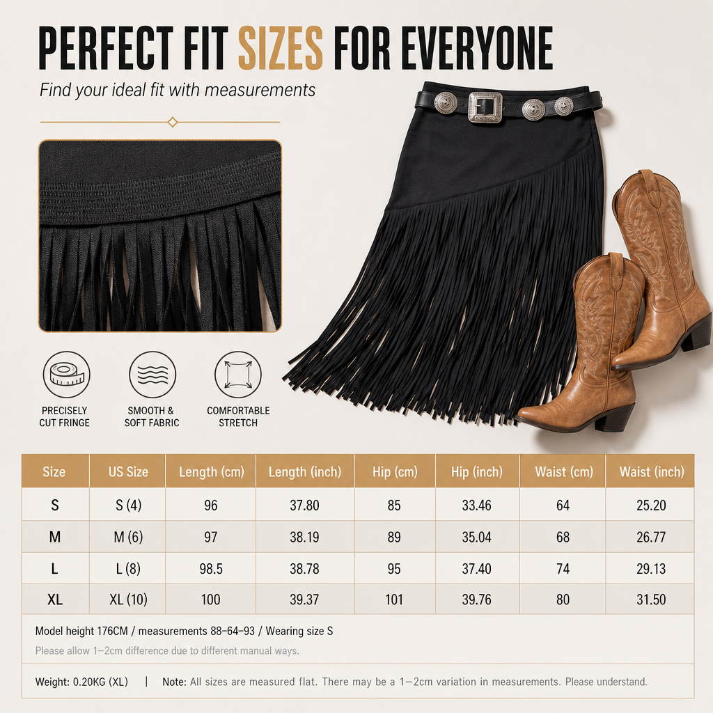 🖤Black Friday Sale:50% OFF🖤 🤠 Women's Elastic Fringe Tassel Skirt Fashionable Versatile Spring and Autumn Skirt